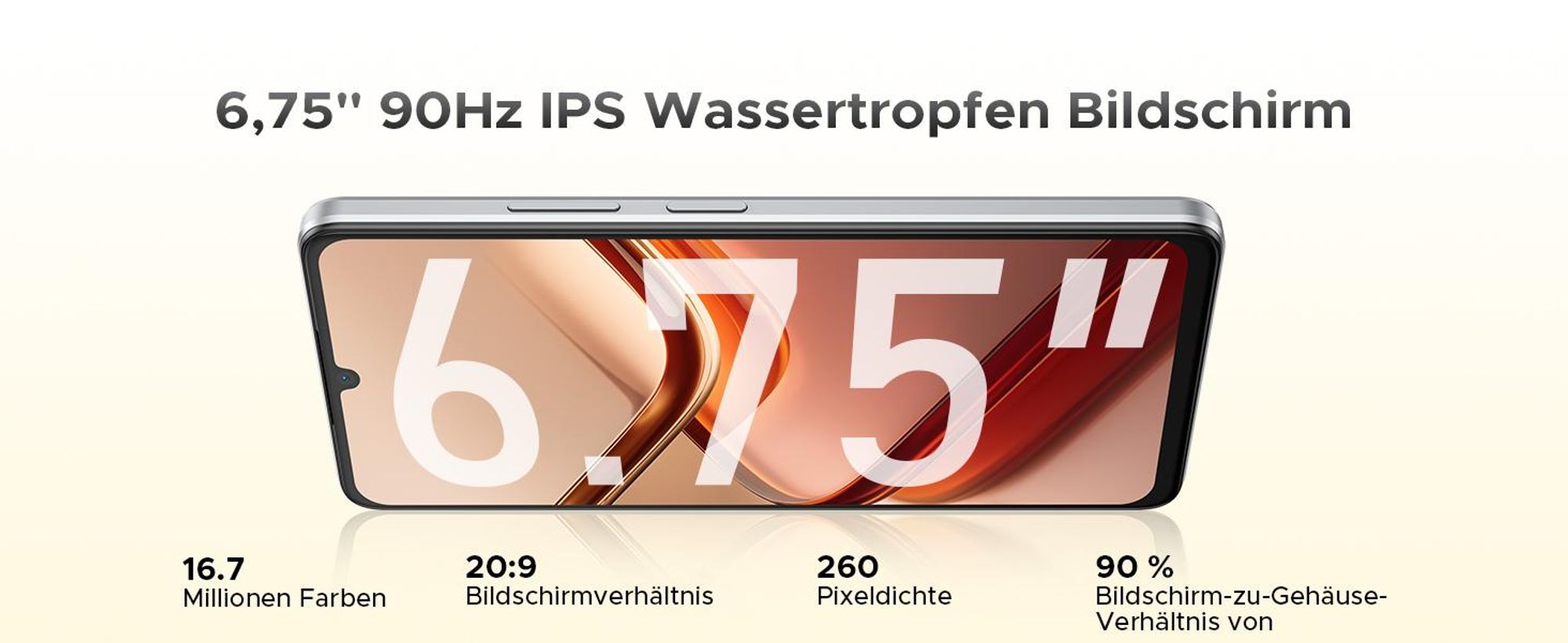 DOOGEE Note 58 Smartphone Handy, Android 16, 6,75" 90Hz, 6250mAh Akku, 32GB RAM+128GB ROM, 4G, 16MP, NFC, Gesichtserkennung, ohne Vertrag