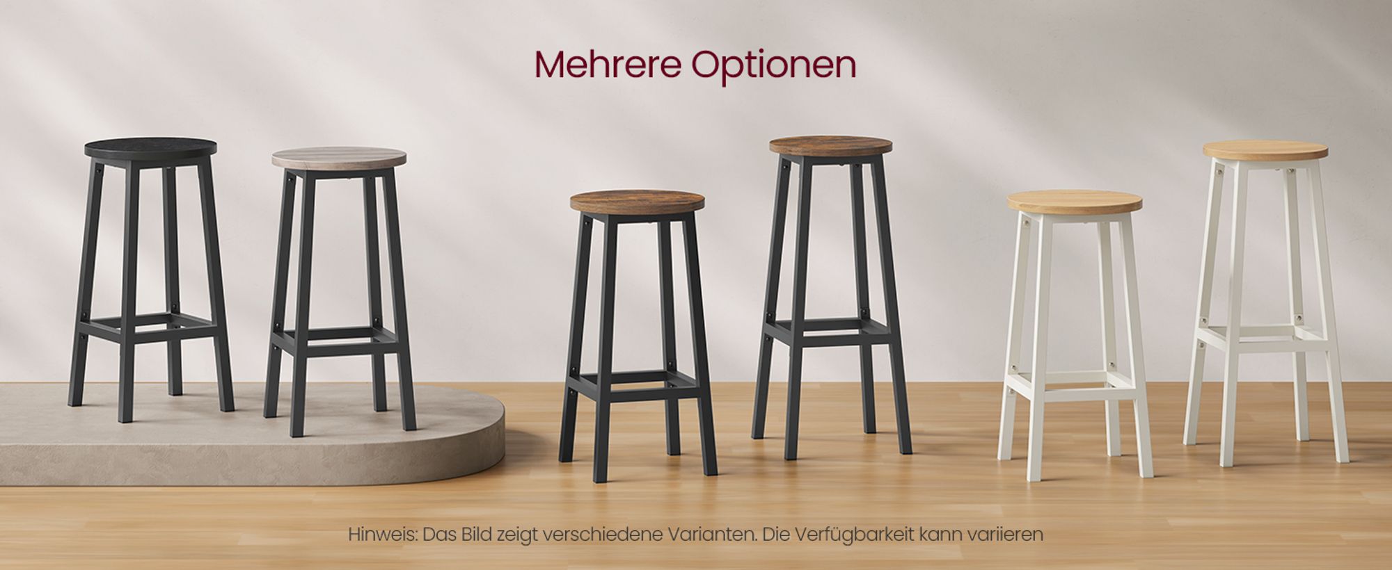 Barhocker, 2er Set, Barstühle, Küchenstühle mit Fußstütze 74cm