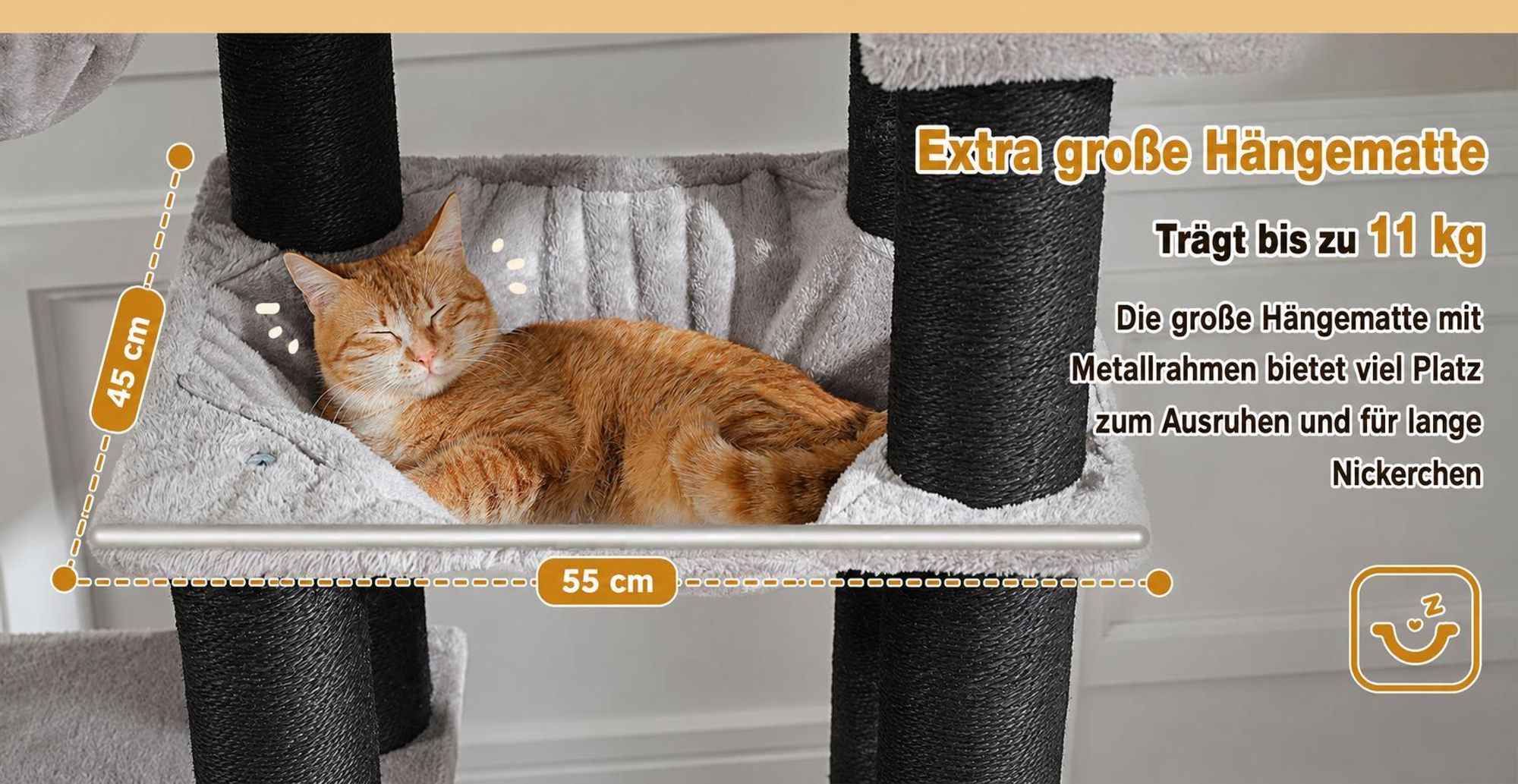 PAWZ Road Kratzbaum Grosse Katzen stabil mit 11cm Stämme, Kratzbaum XXL 170cm