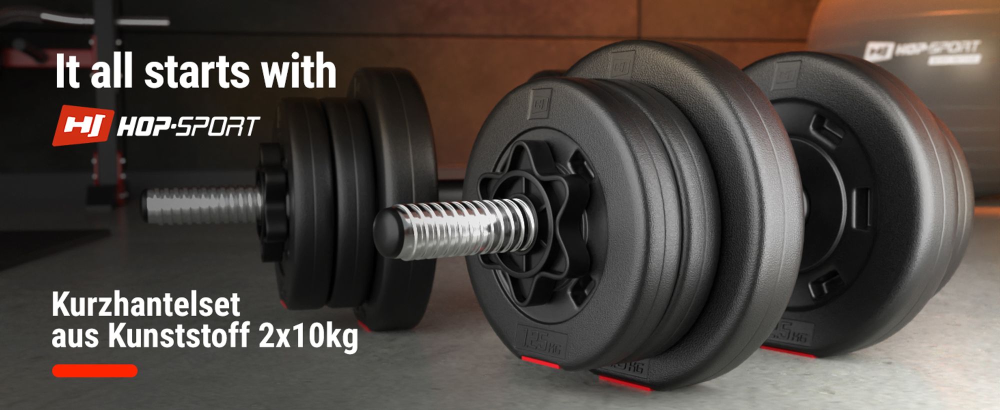 Kurzhantelset aus Kunststoff 2x10kg von Hop-Sport