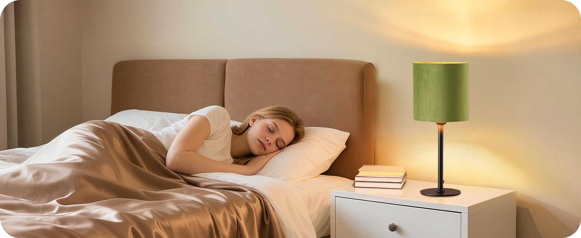 EDISHINE Nachttischlampe, moderne Tischlampe inkl. 2700K LED Leuchtmittel, E27 Tischleuchte für Wohnzimmer, Schlafzimmer & Büro, 38cm