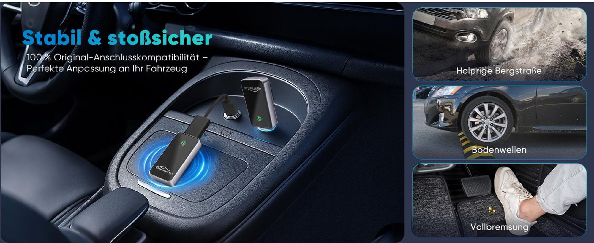 Salcar Kabelloser CarPlay Adapter Wireless für iPhone iOS 10+ & mit eingebautem Auto Carplay