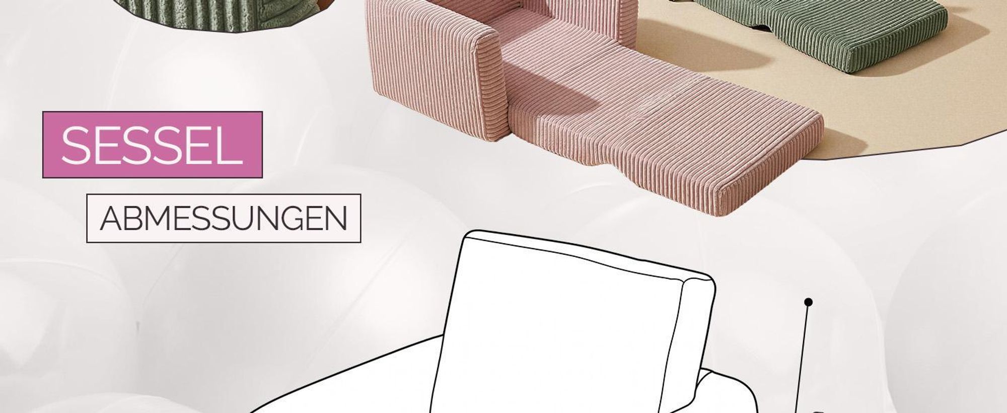MISIOO Kindersessel CUBIE aus Cord, ausklappbarer Kinder Sessel und Baby Sofa, weicher Sessel für Kinderzimmer, klappbar zum Liegen - Grün