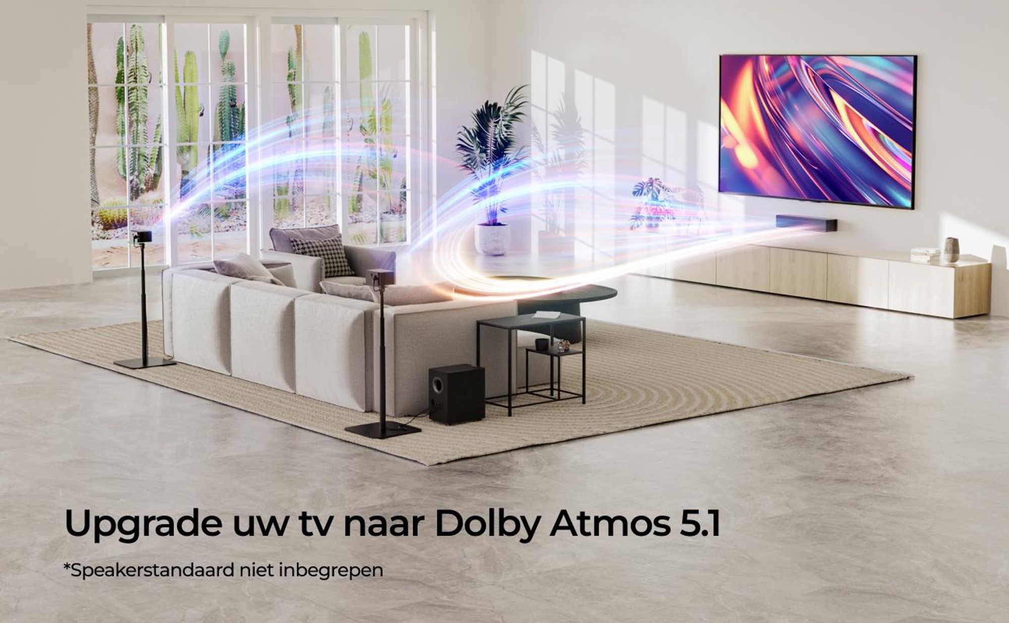 ULTIMEA 5.1 Soundbar met Dolby Atmos, 3D-omgevingsgeluidssysteem met subwoofer, 2 achterluidsprekers, Soundbar met Bluetooth 5.3 en instelbare bas