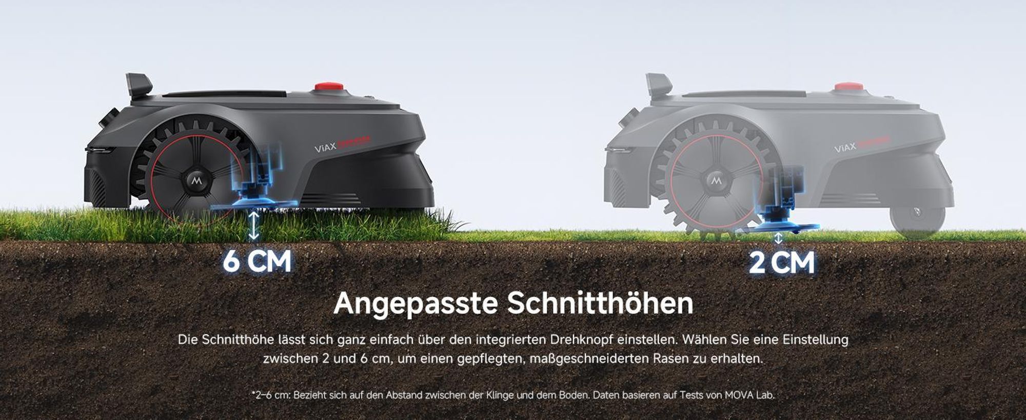 MOVA ViAX 500 Mähroboter ohne Begrenzungskabel inkl. GRATIS Garage (Sonnenschutz), 360° LiDAR + KI Navigation, UltraEyes™ 2.0, bis 500 m²