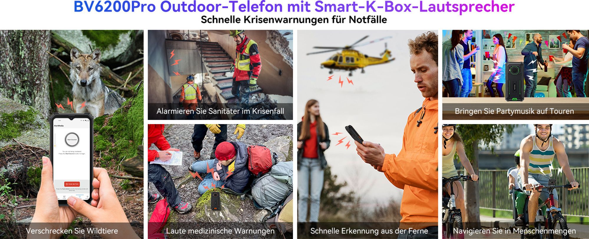 Blackview BV6200 Pro(12GB+128GB) Outdoor Handy Ohne Vertrag, Android 13 Outdoor Smartphone mit 13000mAh Akku, Helio P35 2.3Ghz Octa Core, 13MP+8MP