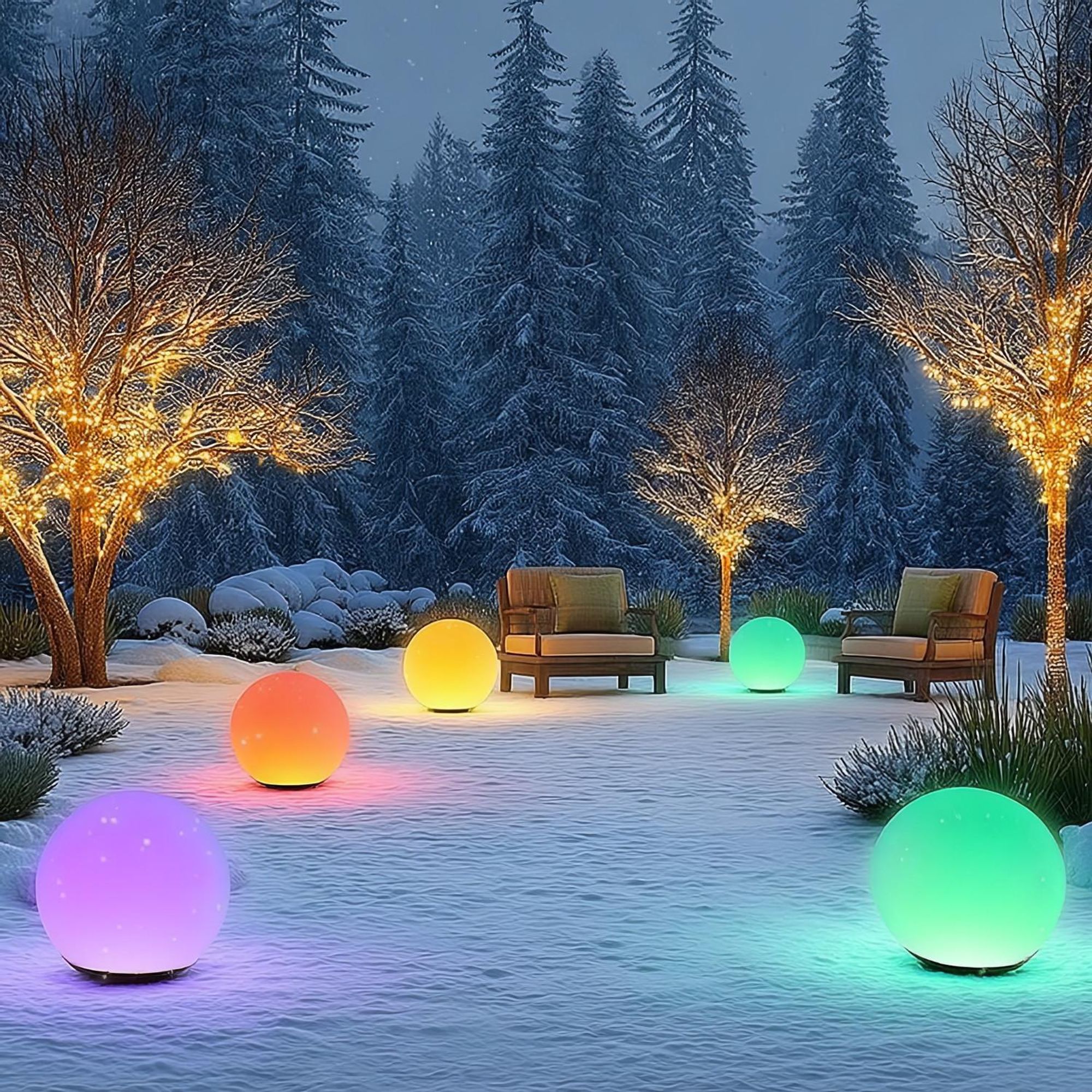 Solarlampe Solarkugel Kugelleuchte Gartenleuchte Solar Erdspieß Bunt Farbwechsel 30cm