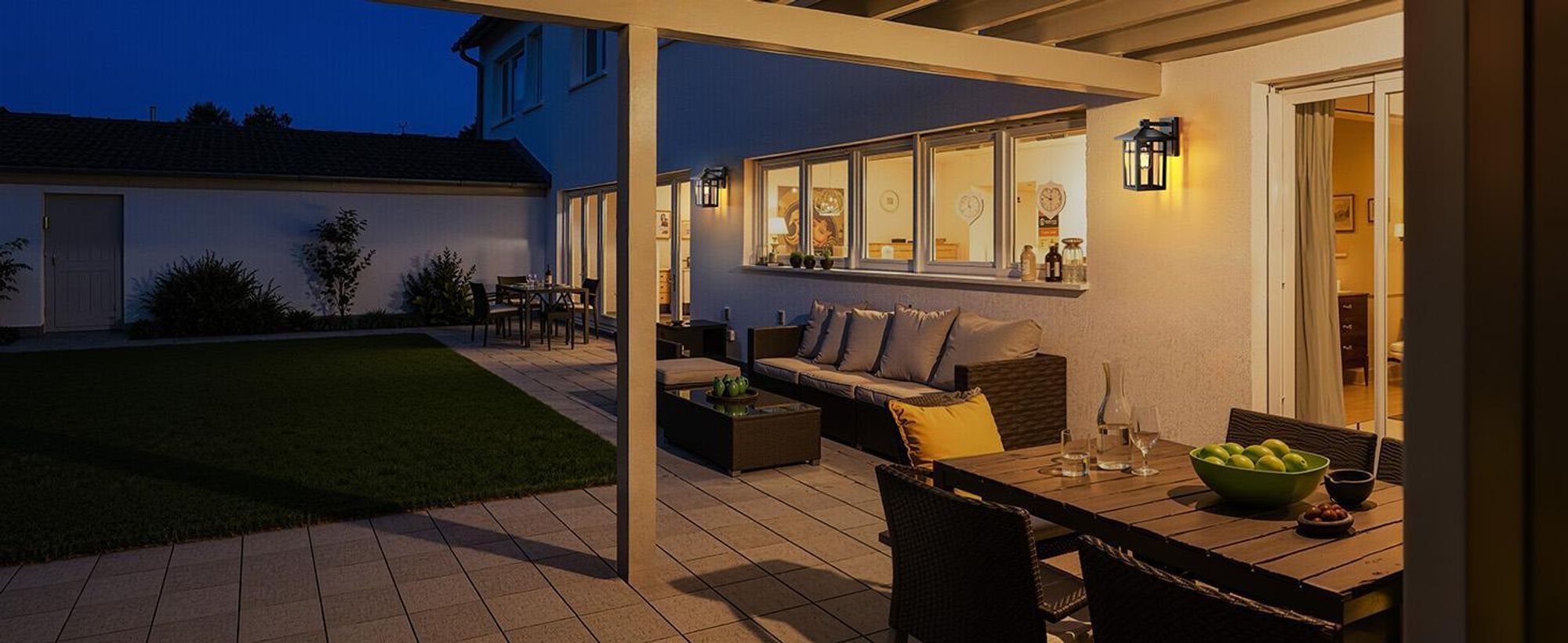 S'AFIELINA Wandleuchte Außen, Außenlampe Wand für Terrasse, Aussenleuchten Hauswand, E27 Fassung, Wandlampe Schwarz, 3 Stück