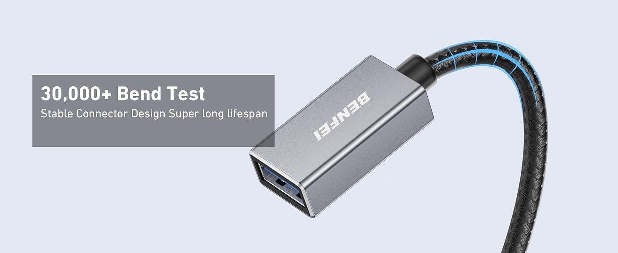 BENFEI Kabeladapter USB 3.0 Verlängerungskabel 2m 5Gbps