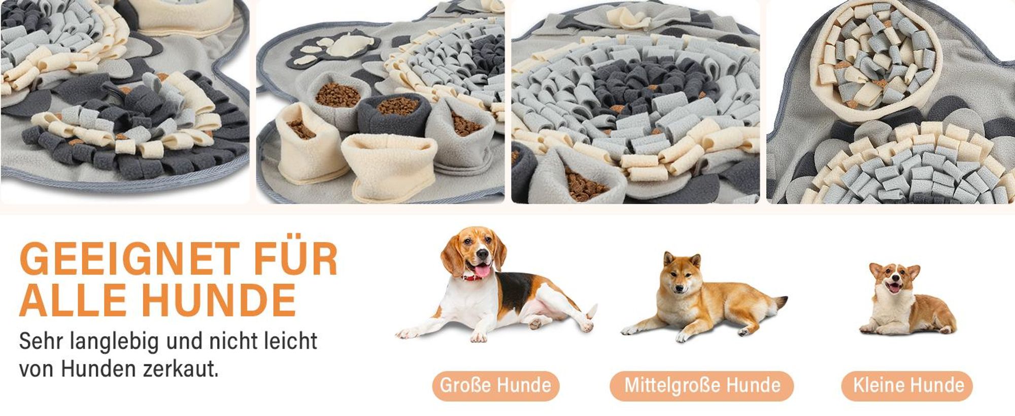 Schnüffelteppich, Hundeschnüffelmatte, Futter-Suchmatte, Trainingsmatte, Intelligenzspielzeug für Hunde und Katzen, Natürliches Fressen