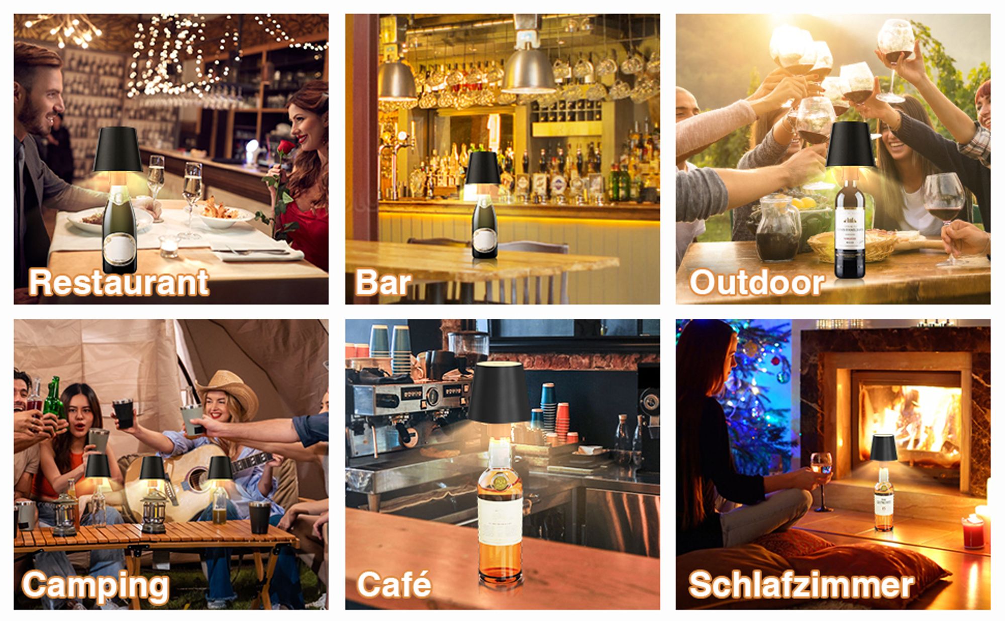 Led Flaschenleuchte Wiederaufladbare,Flaschenlampe Touch Tischlampe Mit Batterie Dekoleuchten Für Innen Außen Terrasse Patio Garten Party Bar
