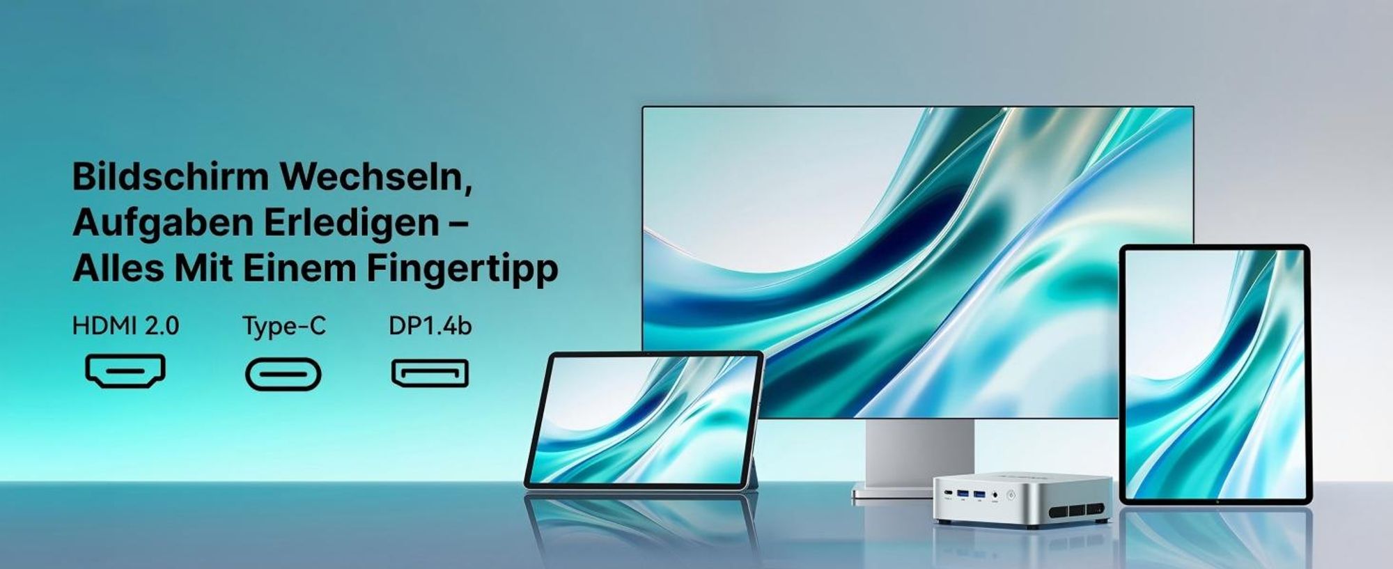 ACEMAGIC K1 Mini PC,AMD Ryzen R2544(Übertrifft 3500U),8GB DDR4 256GB SSD,Mini Computer mit Windows 11 Pro,RJ45,WiFi 5