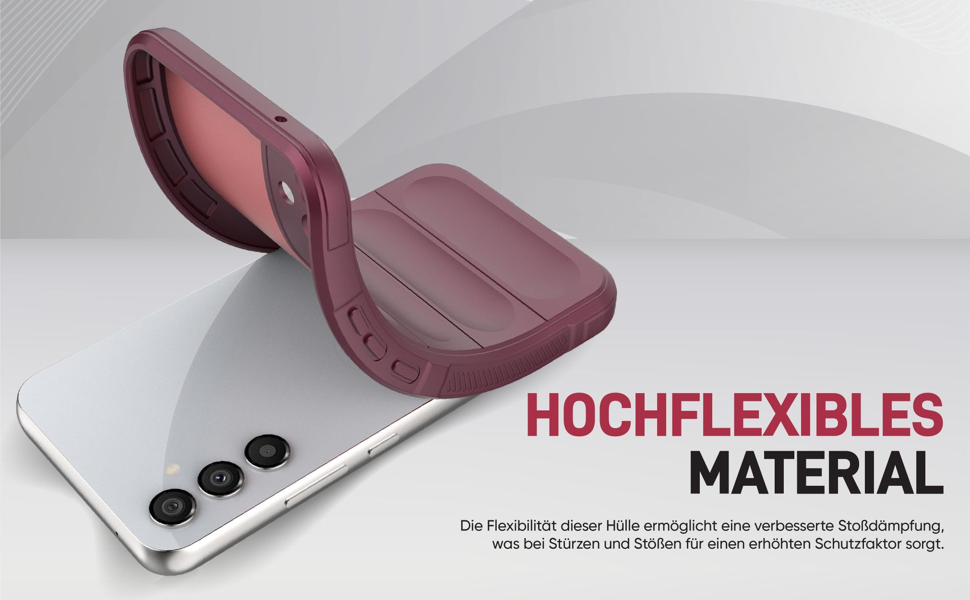 Stoßfestes und flexbiles Handy Case mit Griffzonen in Lila für Samsung Galaxy A34 5G