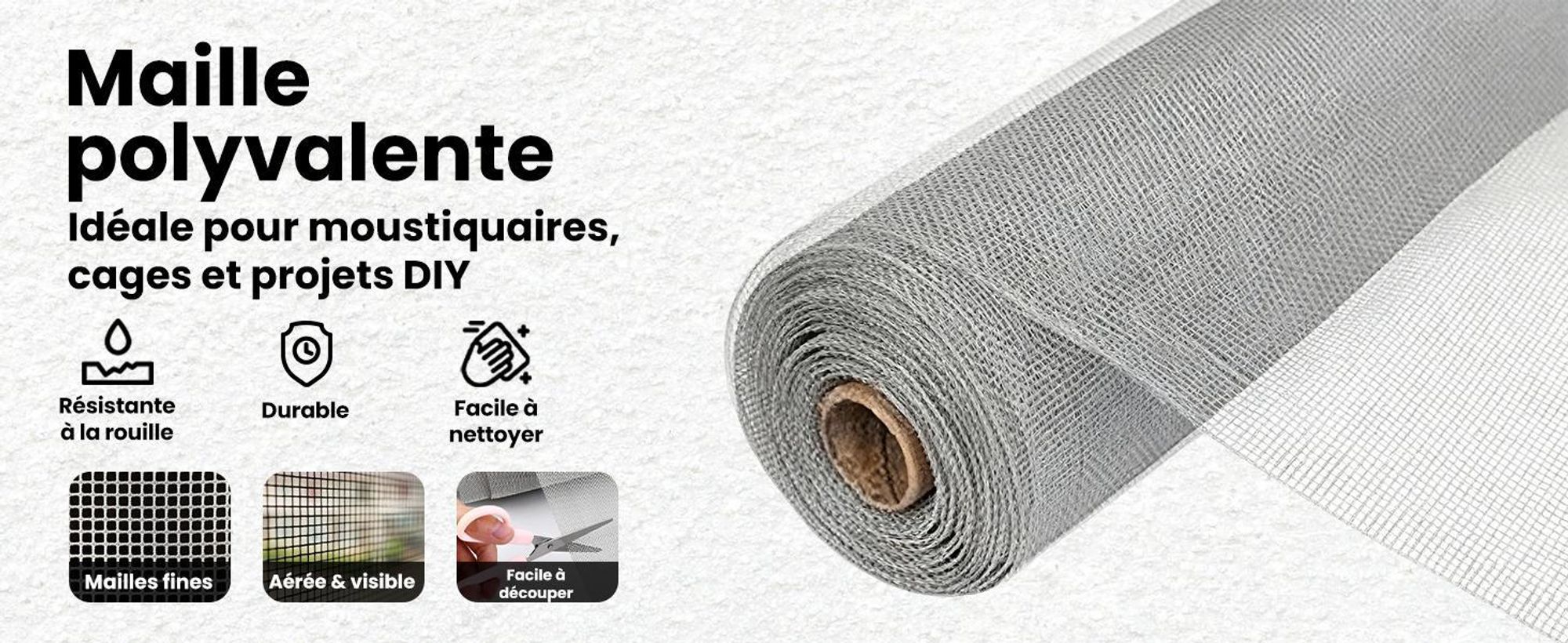 vidaXL Moustiquaire aluminium 100x500 cm argenté