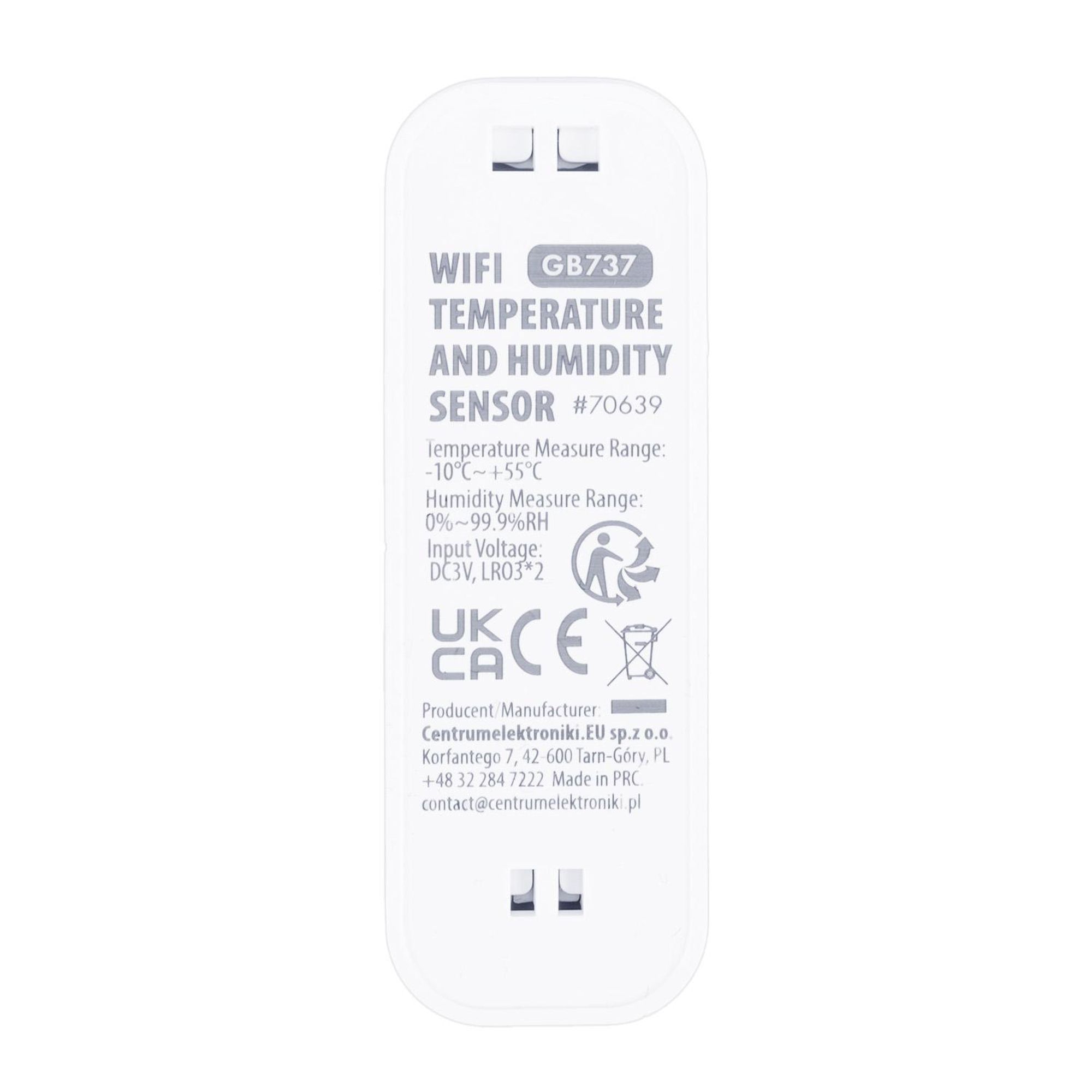 GreenBlue WLAN-Temperatur- und Feuchtigkeitssensor Android/iOS/Alexa/Google Home 3,0 V Gleichstrom LR03x2 GB737
