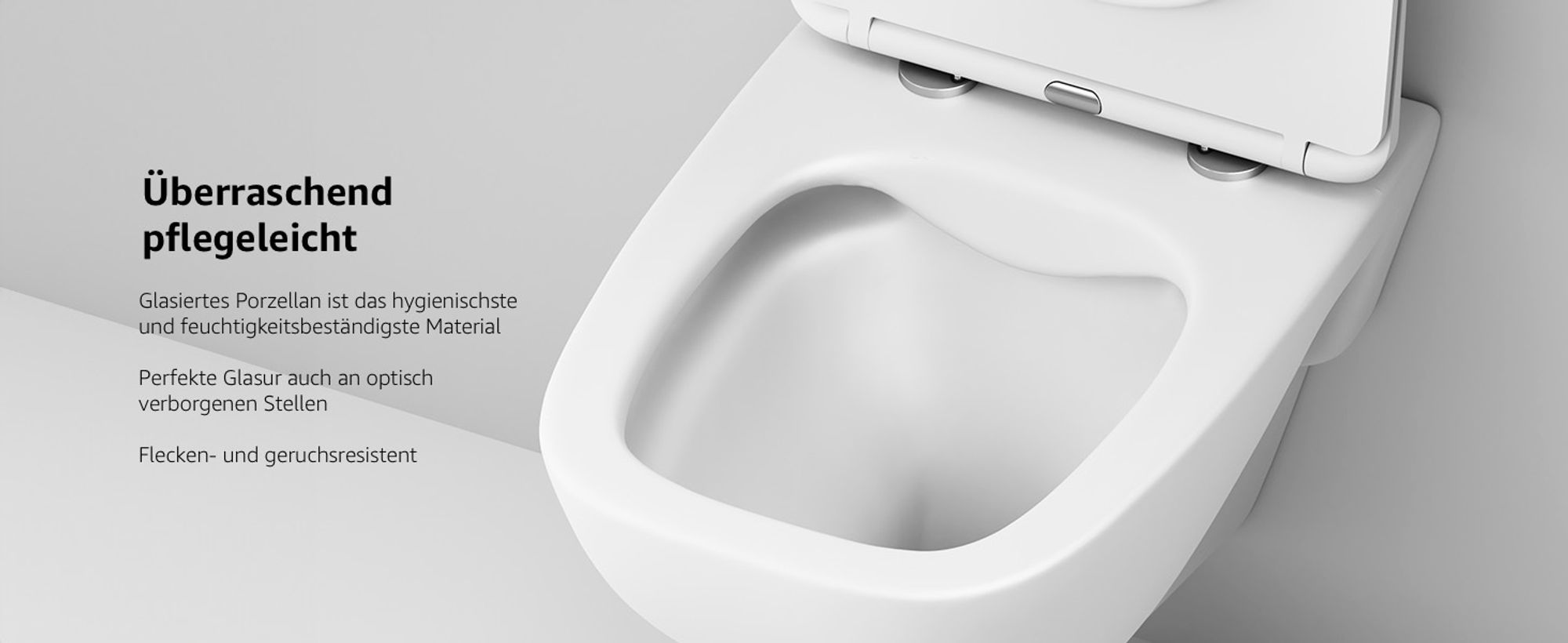 AM.PM Spülrandloses Hänge-WC, Weiss, mit Absenkautomatik Softclose