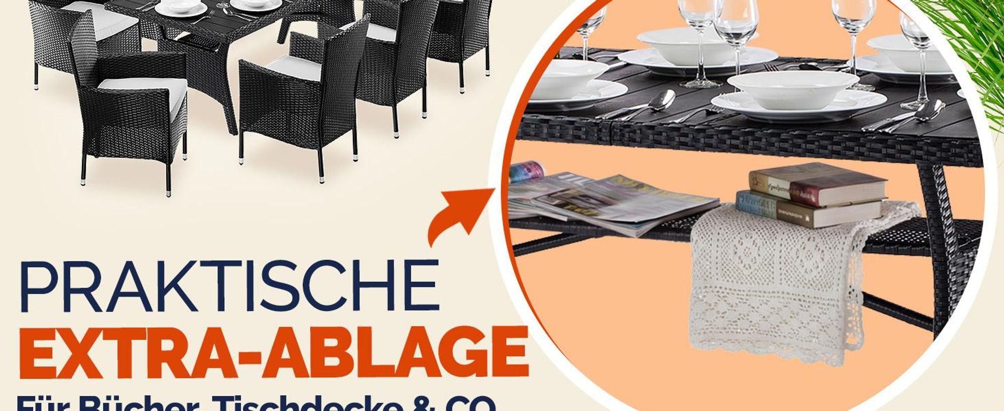 CASARIA® Polyrattan Gartentisch Schwarz 190x90x74cm mit Ablage WPC-Tischplatte Höhenverstellbar Holzoptik Wetterfest Garten Terrasse Esstisch Gartenmöbel