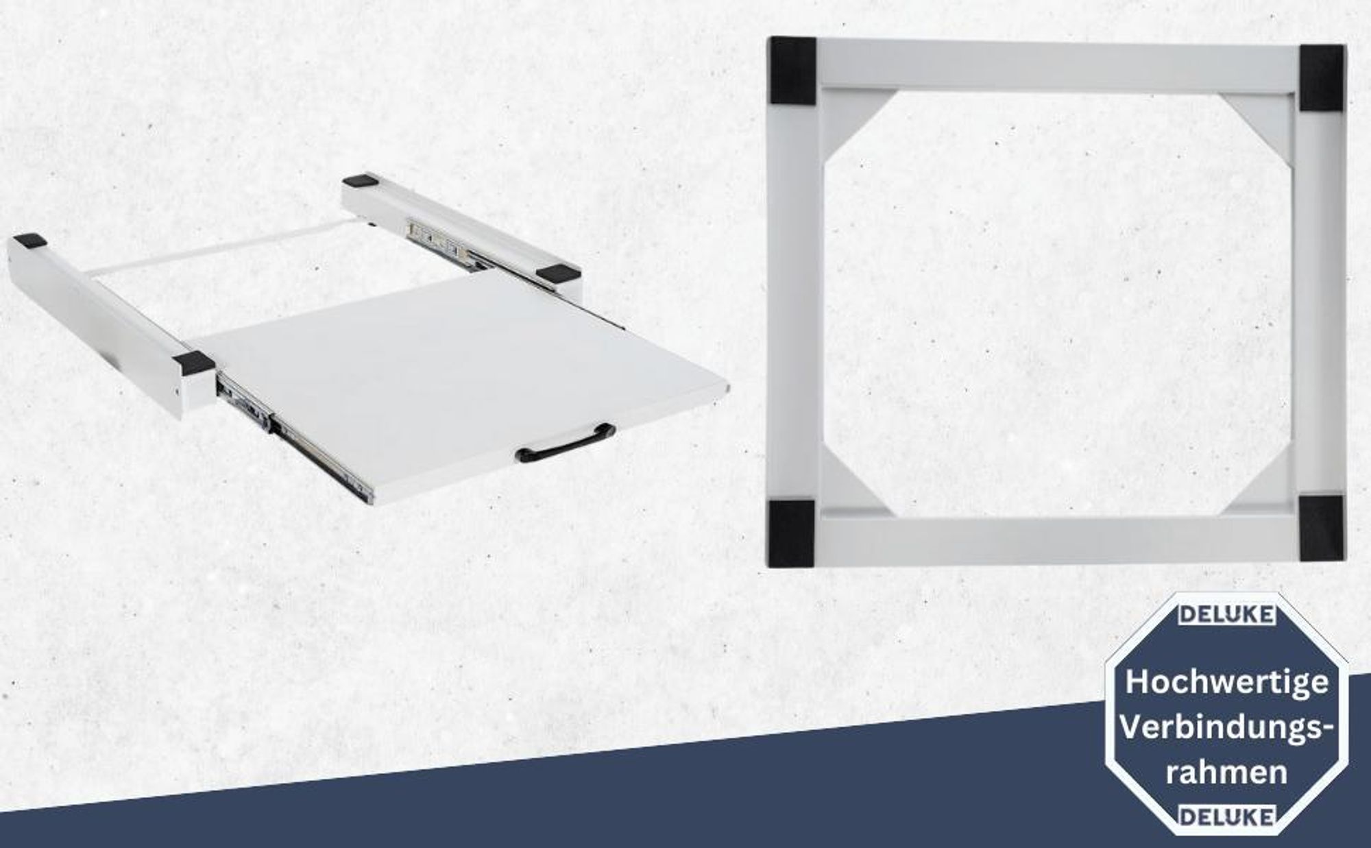 DELUKE® Verbindungsrahmen für Waschmaschine/Trockner EDEO - 60cm Breit, Universal | Zwischenbaurahmen Waschmaschinen Trockner Zwischenbausatz Stapelbausatz Waschmaschinenzubehör