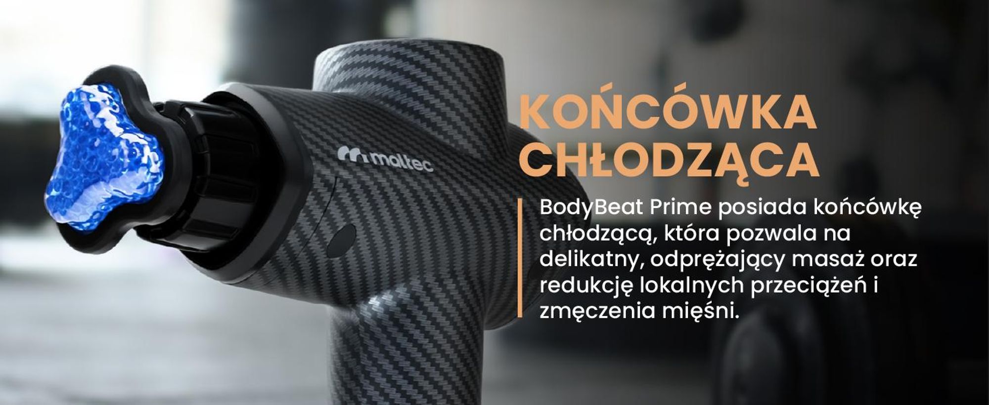 Pistolet masujący z końcówką chłodzącą