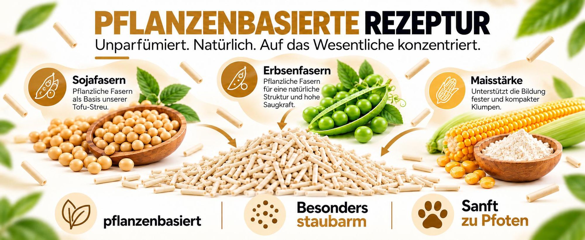 1. PET VIOLET Tofu Katzenstreu Natur – pflanzenbasierte Rezeptur mit Soja, Erbsenfasern, Maisstärke