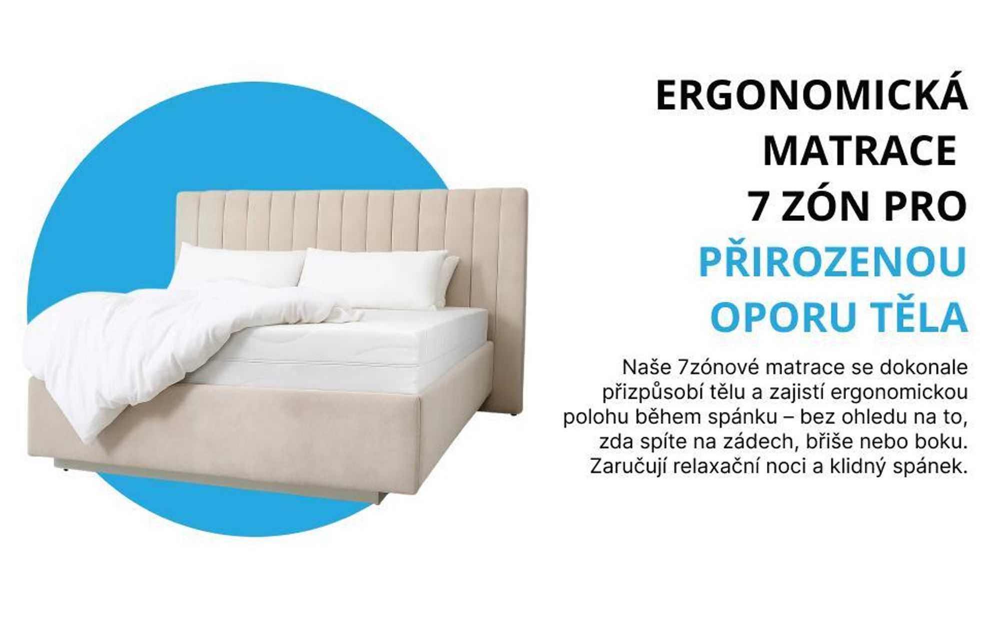 Pěnová matrace Studená pěna Ergonomická Prodyšná Antialergická Potah