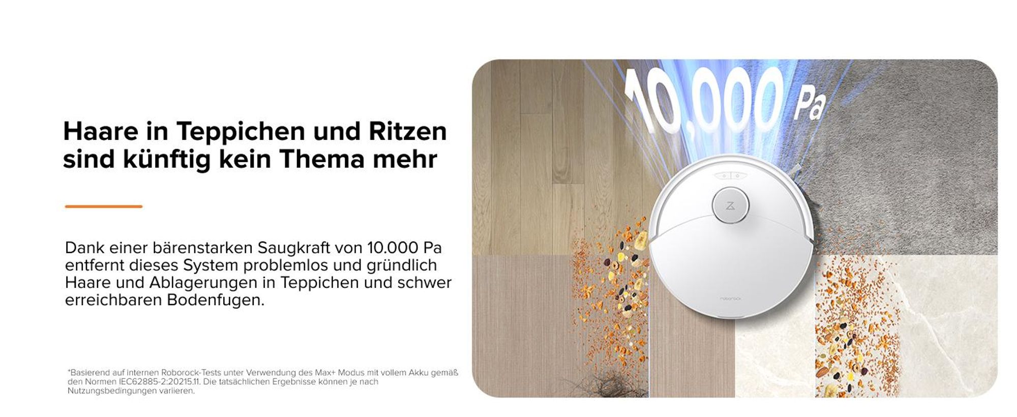 Roborock Q10 PF Staubsauger Roboter 10000 Pa (Upgrade von Q8 max /S8), Dual Anti-Tangle-System, JawScrapers Bürste, Auto-Lifting-Mopp, Weiß