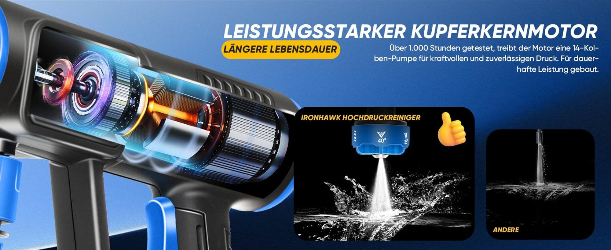 Auto Hochdruckreiniger, Tragbare Hochdruckauto-Waschmaschine, kabellose Akku Hochdruckreiniger, 6-in-1-Düse |10-Gang-Einstellung für /Zäune/Einfahrten