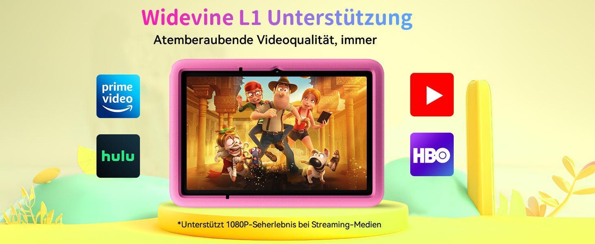Blackview TabA6Kids 10“ Kinder Tablet, 1280*800, 12+128GB(1TB TF), WiFi 6, Octa Core Tablet für Kinder, Widevine L1, 5100mAh, BT 5.2, Elternkontrolle