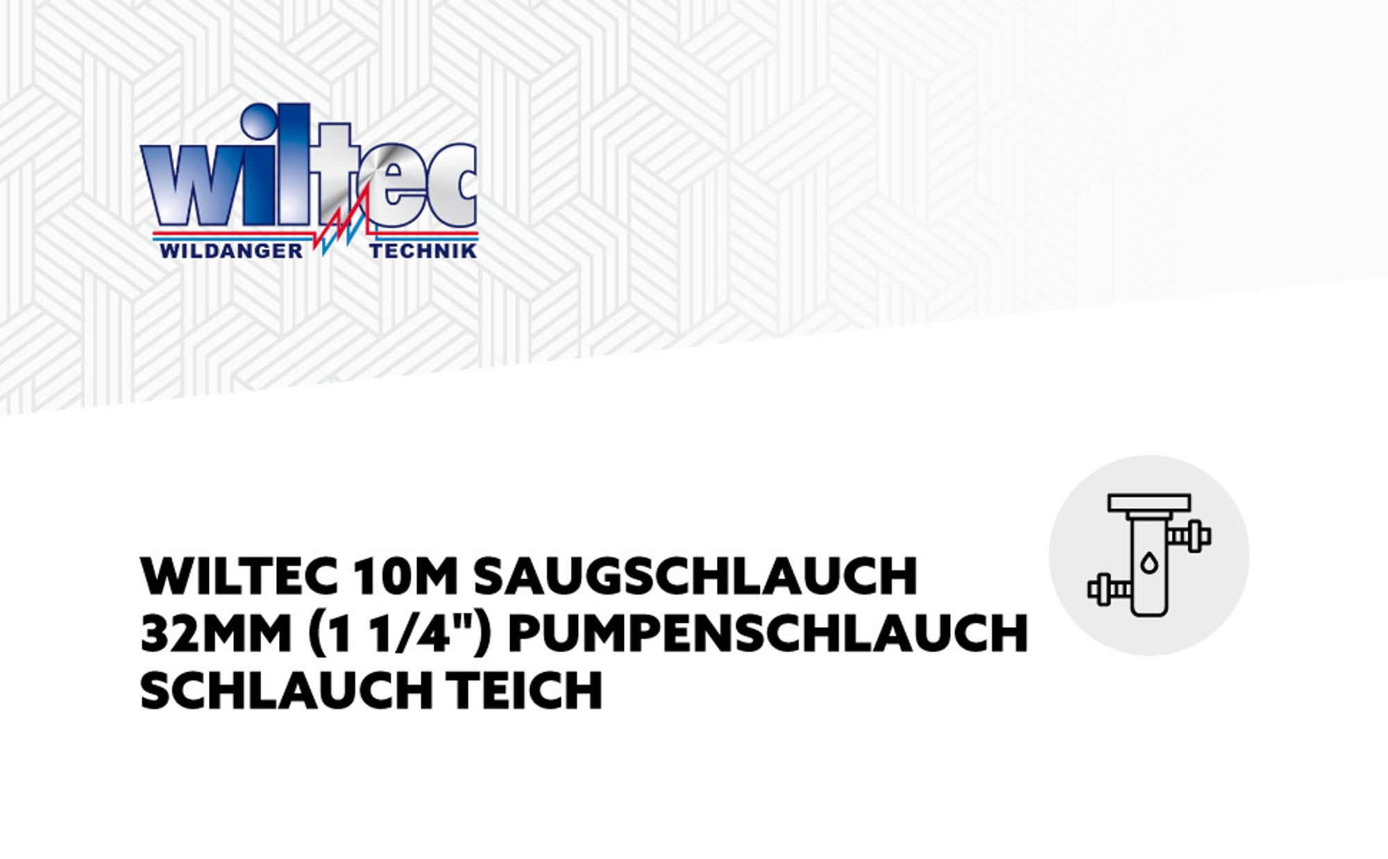 Wiltec Druck- und Saugschlauch 10m Teichschlauch 32mm (1 1/4") schwarz kältebeständig bis –5 °C, sehr gute UV-Beständigkeit Pumpenschlauch