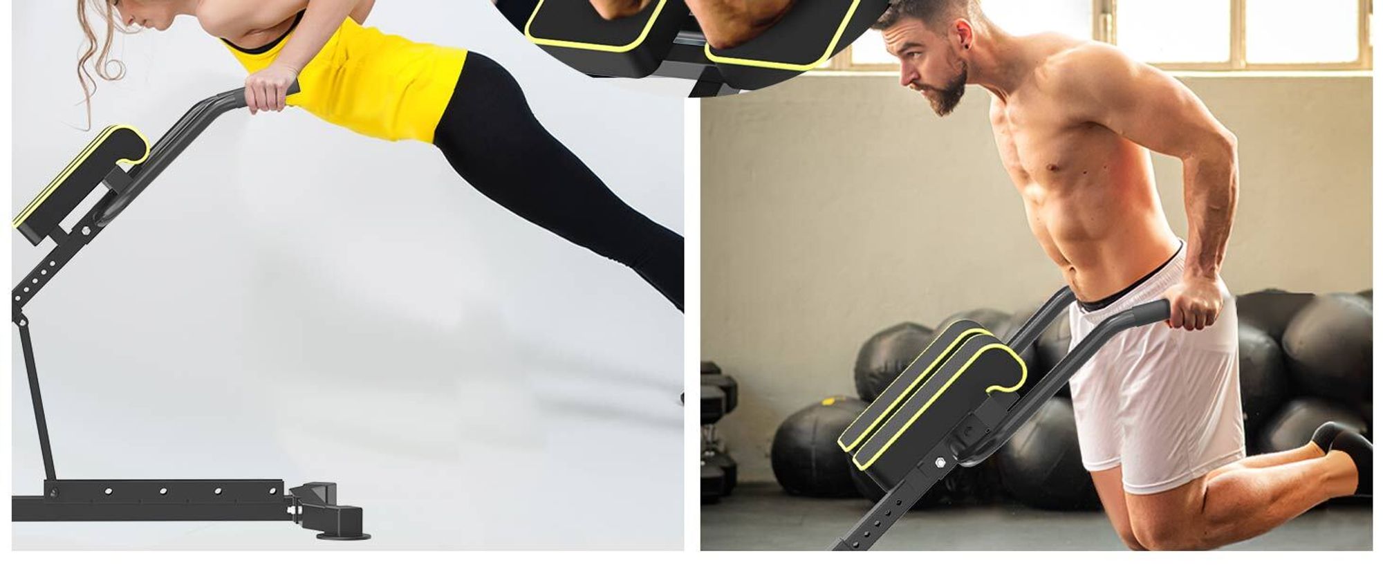 DH FitLife 5in1 Rückenstrecker, Bauchmuskeltrainer & Rückentrainer, Hyperextension Bank, Verstellbarer Roman Chair bis 150KG, Curlbank u. Hantelbank