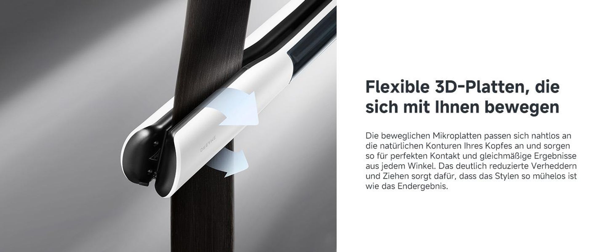 Dreame AuraSteam Frisur Haarglätter,glatte&lockige,Heizplatte,flexible 3D-Platte,zweireihige Dampffunktion,abnehmbarer Wassertank,5 Temperaturstufen