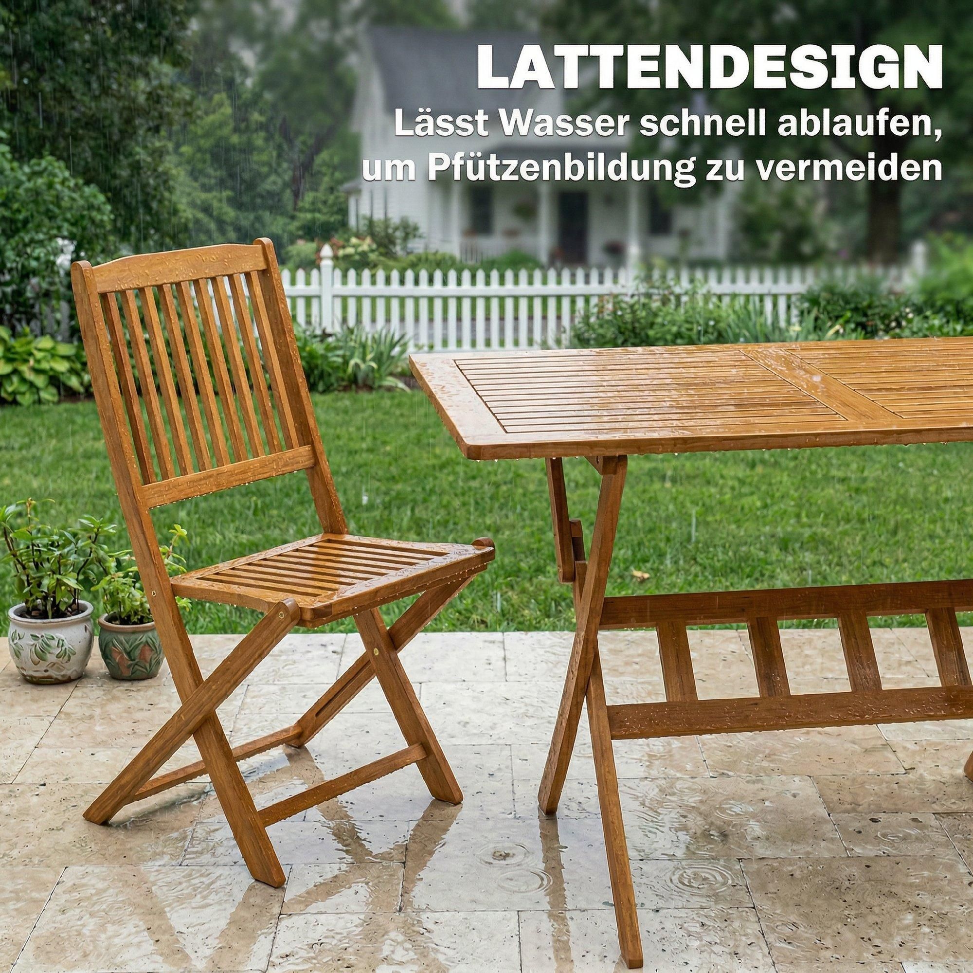 Akazienholz Gartenset
