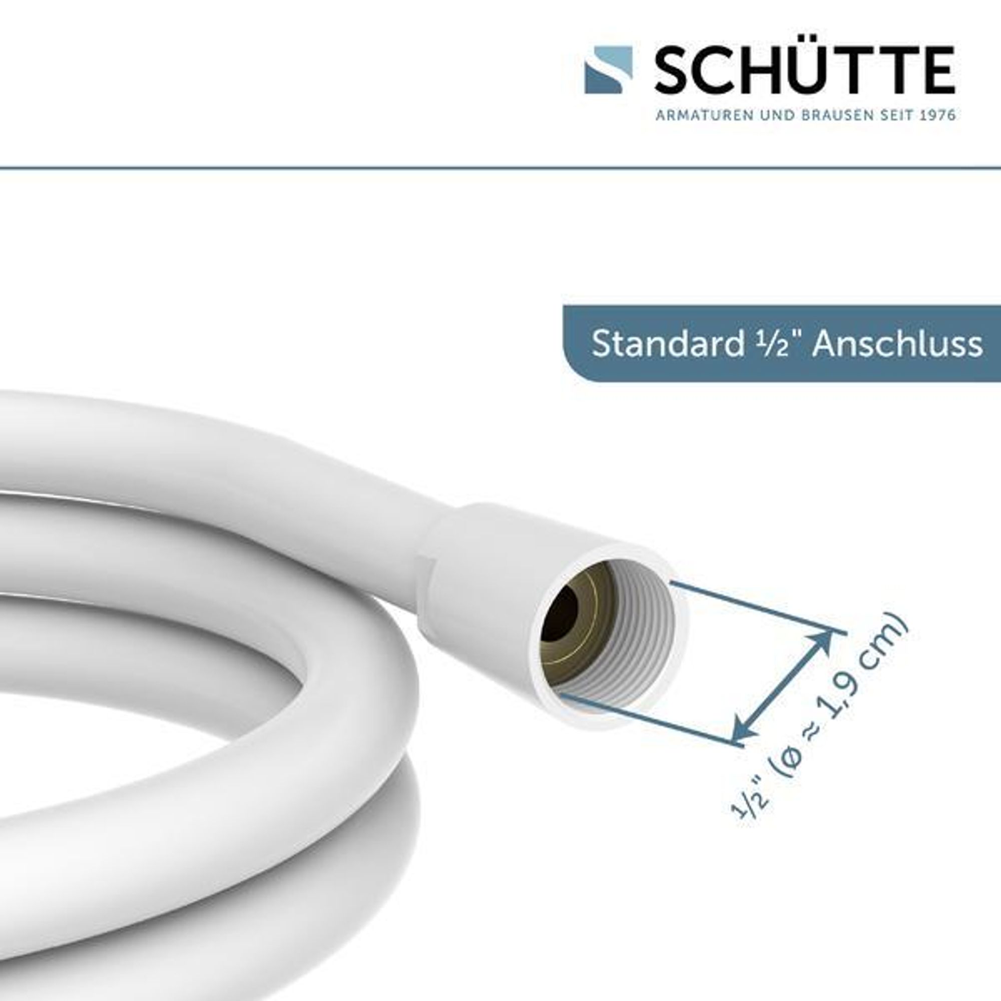 SCHÜTTE Brauseschlauch 150 cm, Duschschlauch Kunststoff Weiß