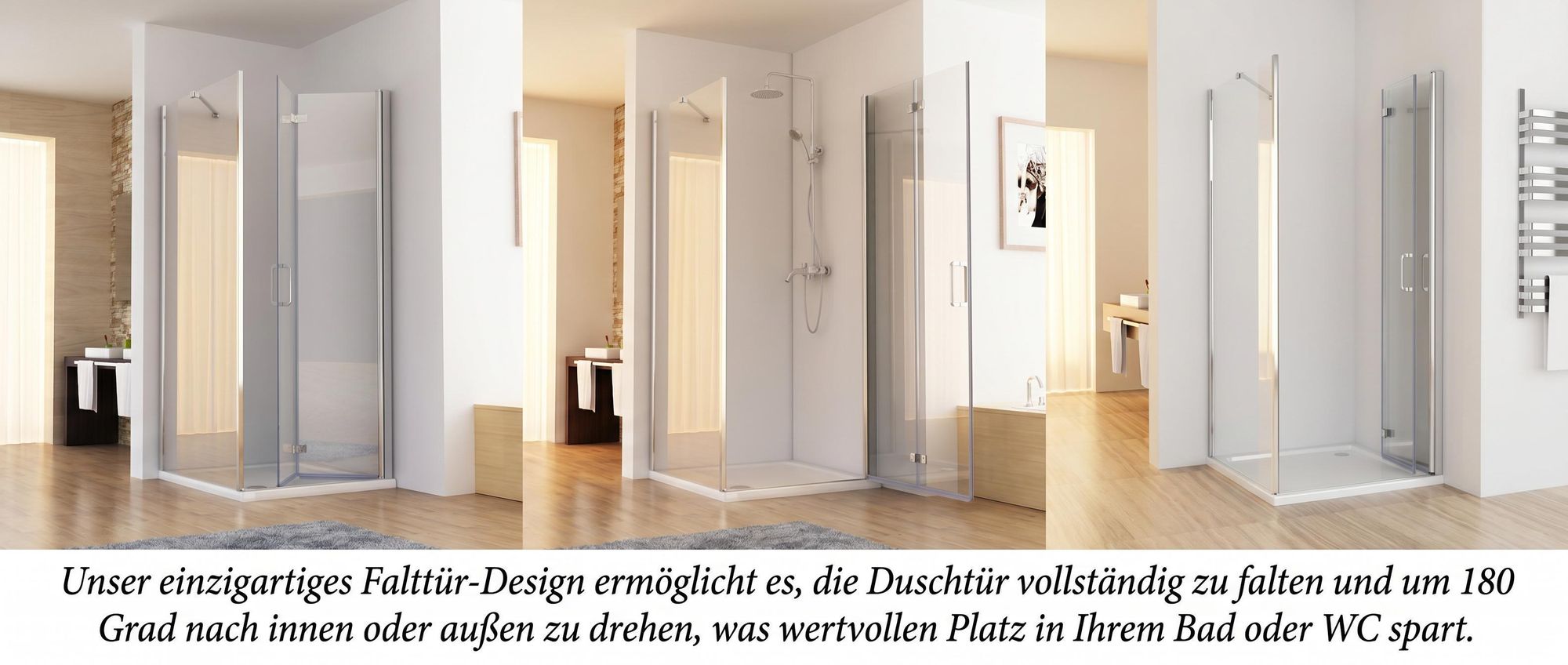 Duschkabine 90x75 cm Eckig Dusche Falttür 90 Seitenwand 75 Duschwand NANO Glas 185cm DB+SB