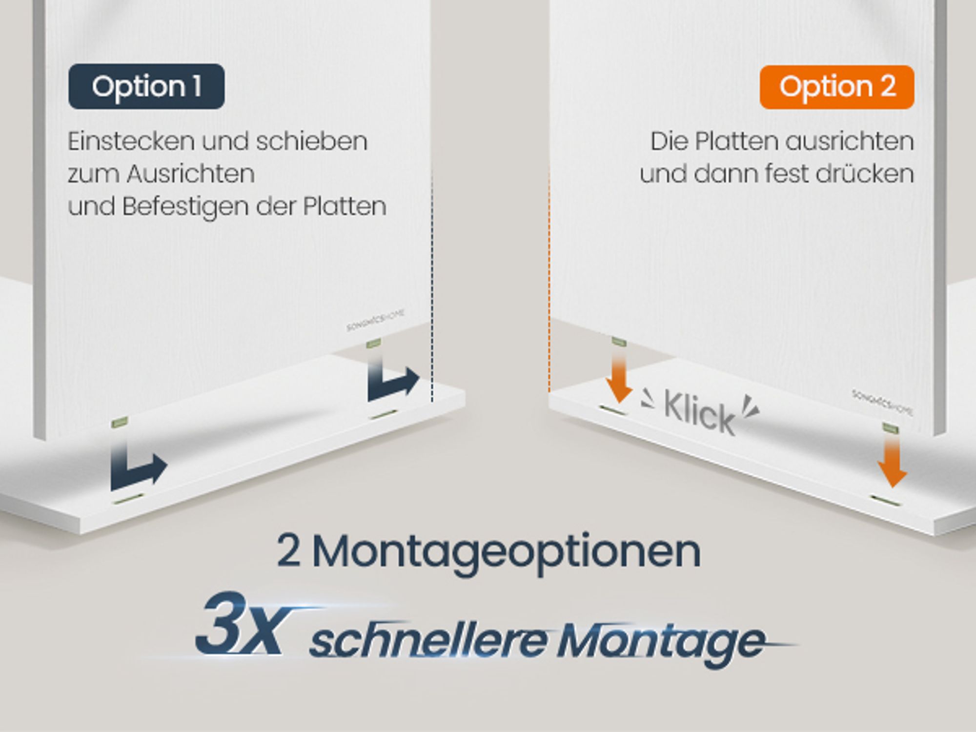 SONGMICS HOME Kommode, Schrank, Schminktisch mit Regal, Toolless-Technologie