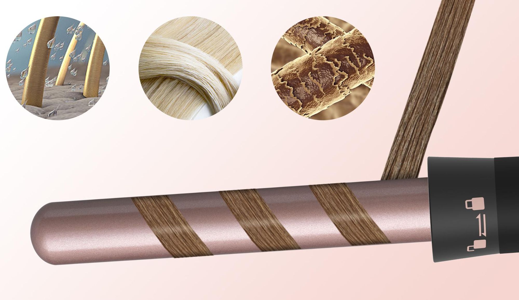 Lockenstab Set 5 in 1 mit 3 Fässer, Lockenstab große Locken Lockenstäbe Einstellbare Temperatur Lockenwickler mit Welleneisen Keramikbeschichtung Curl