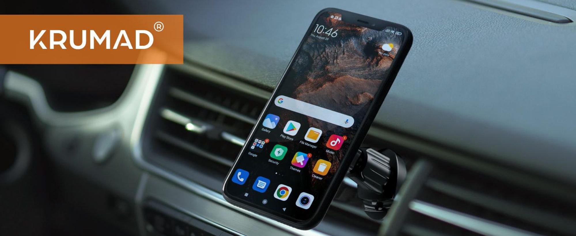 KRUMAD Magnetische Handyhalterung Auto, stabiler Smartphone Halter für Lüftung, 360° drehbar, sicherer KFZ Handyhalter, schwarz