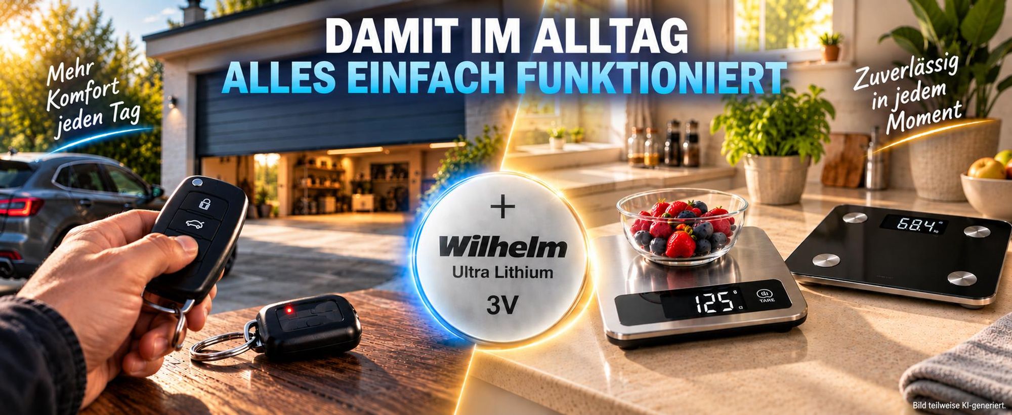 5 x CR1632 WILHELM Blister Lithium Knopfzelle 3V 140 mAh ø16 x 3,2 mm Batterie DL1632