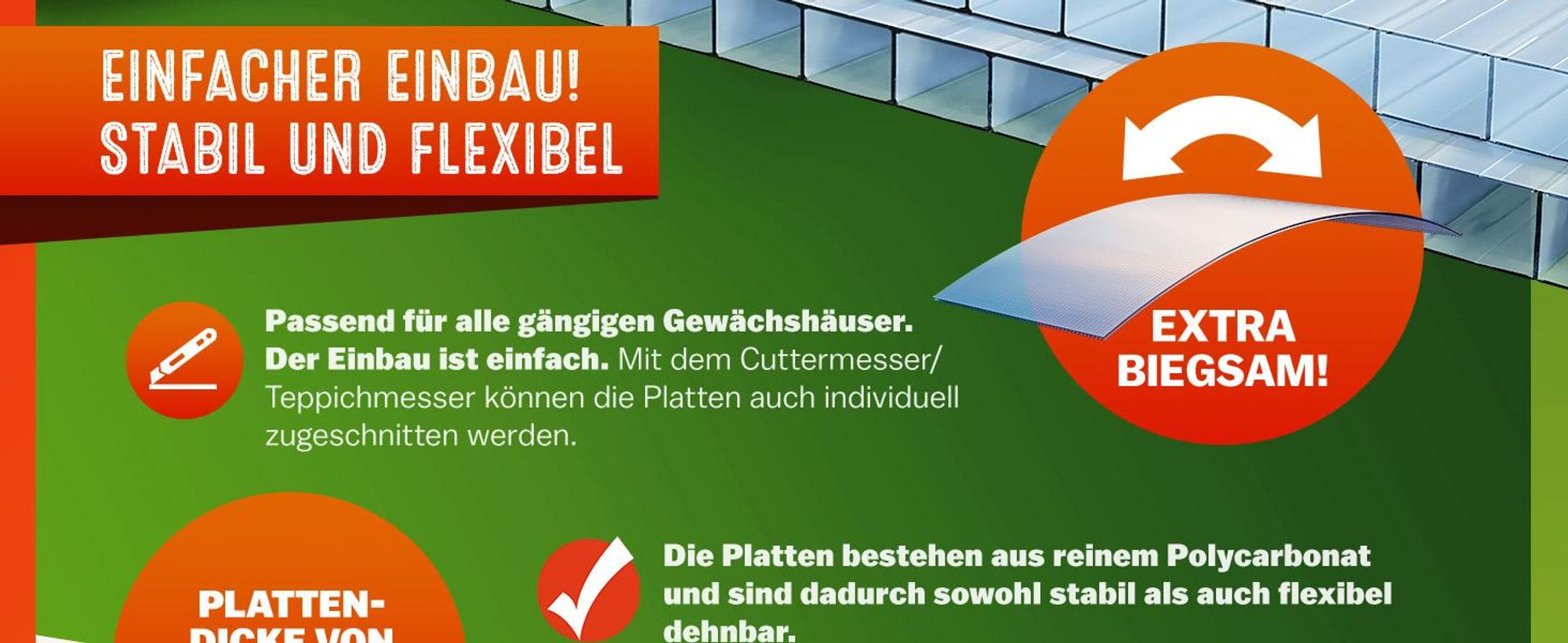GARDEBRUK® 14x Doppelstegplatten 4mm