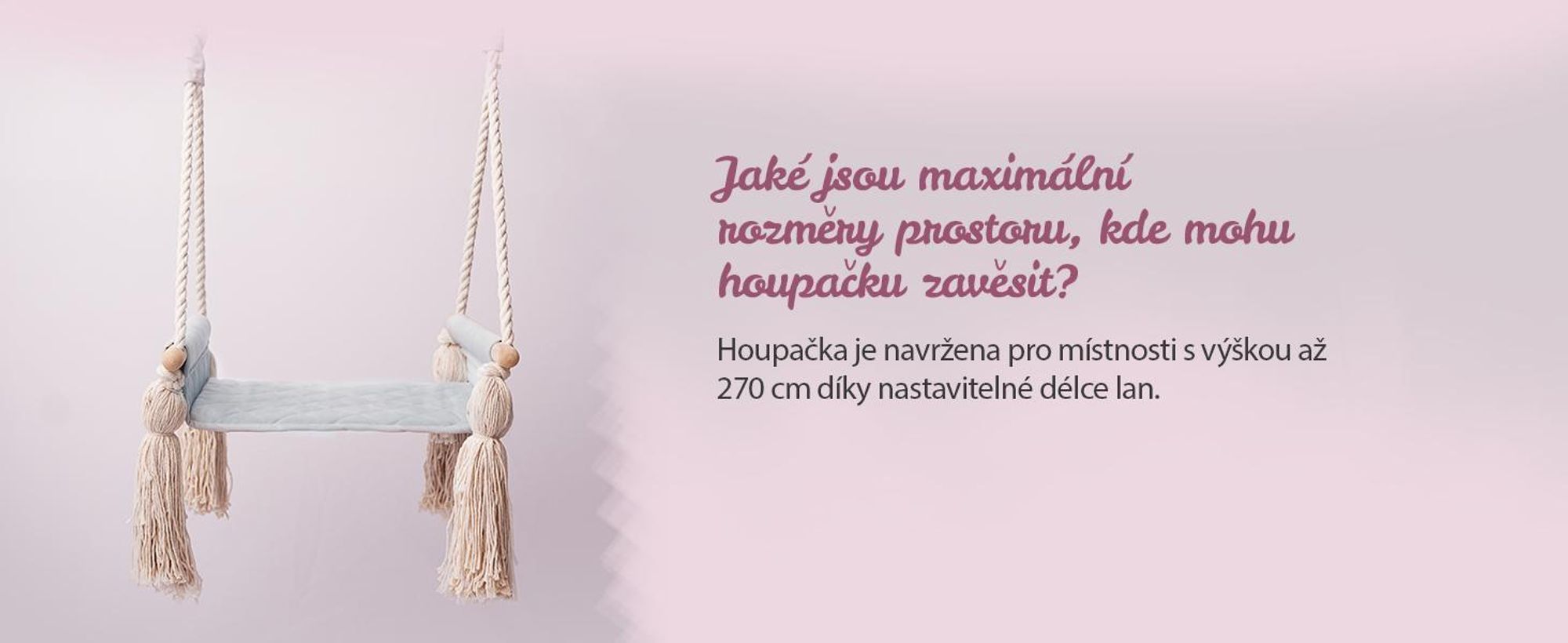 Create For You® - Dřevěná Houpačka Pro Děti S Bavlněným Lanem, Dětská Houpačka, Vnitřní Sedadlo S Měkkým Materiálem, Výškově Nastavitelná, Béžová