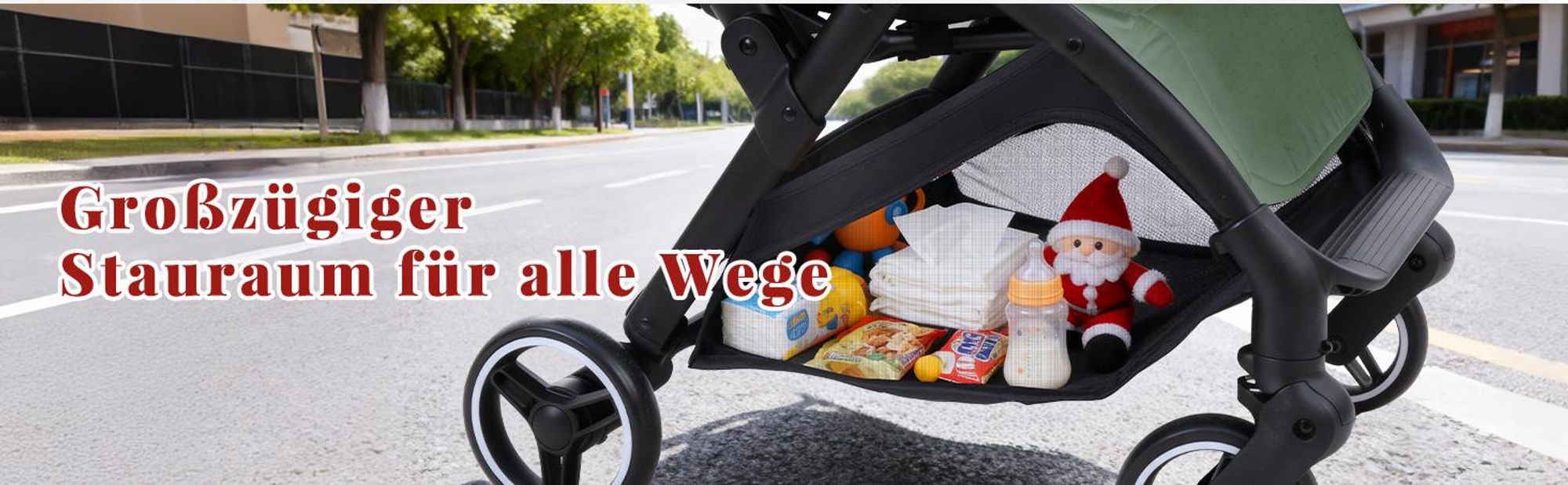 Sekey Kinder Buggy Reise Kinderwagen bis 22 kg verstellbare Rückenlehne, Regenschutz und Sichtfenster, Einhand-Faltmechanismus, Schwarz und Grün