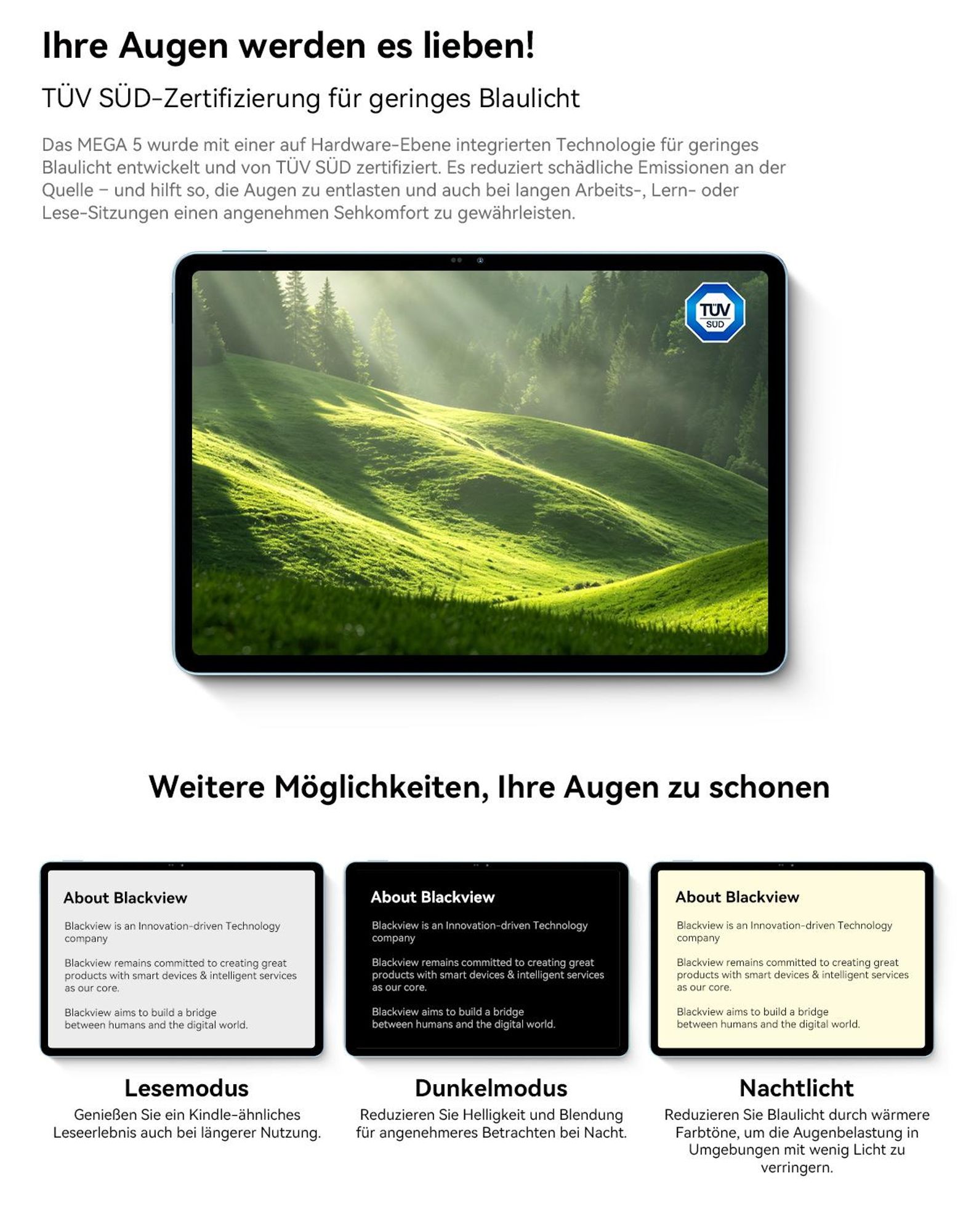 Blackview MEGA 5 Tablet, 12.2"/2,4K/120Hz Display, 1080P HD, 48GB+ 256GB+2TB TF, Dual-SIM 4G, WiFi 6, 10000mAh, mit Tastatur/Maus/Stylus/Hülle