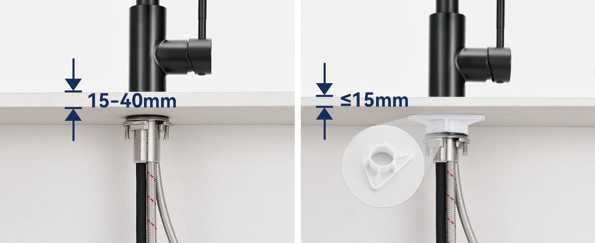 Lonheo Hochdruck Schwarz Küchenarmatur Wasserhahn Küche ausziehbar mit 2 Strahlarten 360° drehbar Spültischarmatur mit Brause