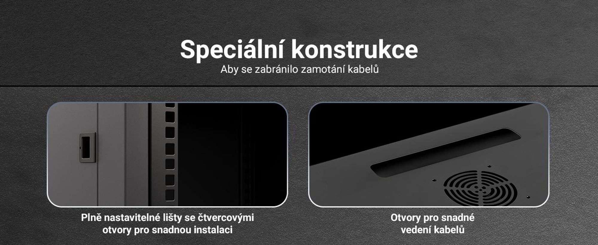 Extralink 19" 12U 530x400 nástěnný rackový rozvaděč černý