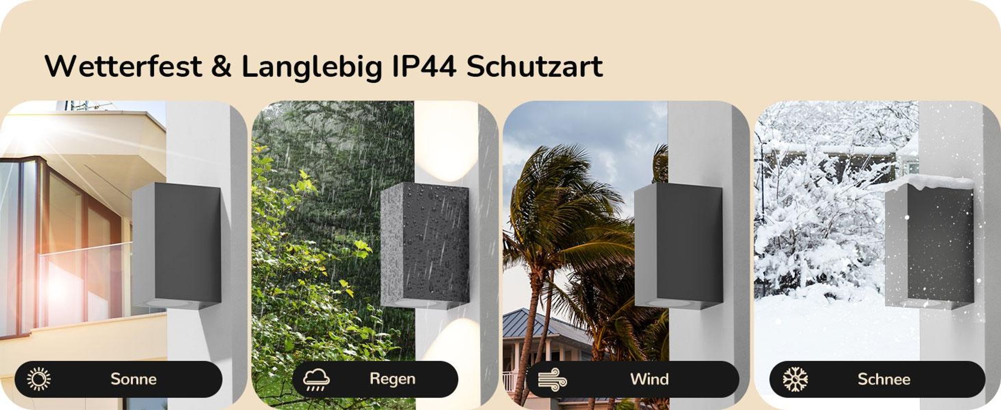 EDISHINE 2er LED Wandleuchte Innen/Aussen, Wandlampe Up Down Warmweiß, Außenwandlampe  Einstellbarer Lichtstrahl, Anthrazit