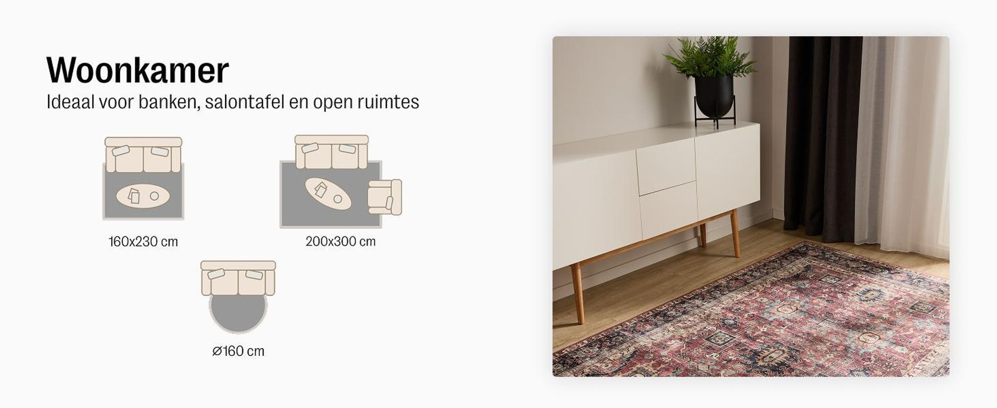 benuta Wasbaar vintage tapijt George Crème/Taupe 200x300 cm Woonkamer tapijt Slaapkamer zacht oosters Rechthoekig