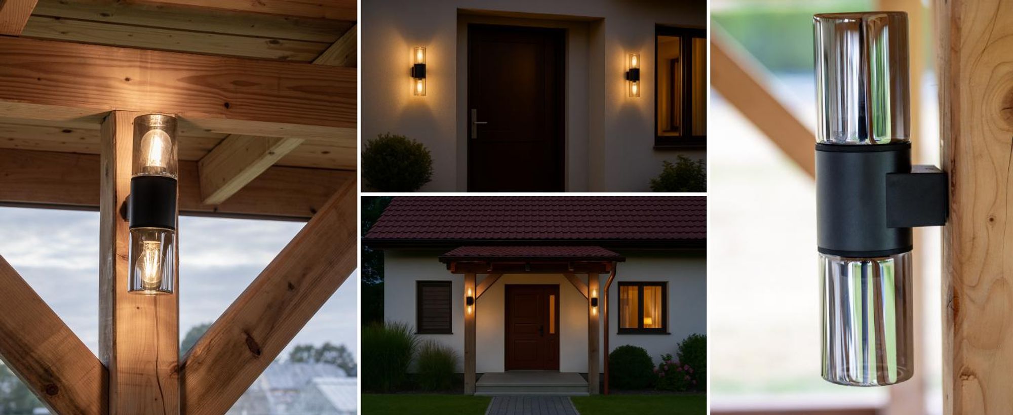 LUMILED LED Außenwandleuchte Rauchglas Schwarz Wandleuchte IP54 Spritzwasserdicht Modern Wandbeleuchtung Außenbeleuchtung Hauswand Garten Fassade Eingangsbereich Terrassen Balkon Außenleuchte Gartenleuchte