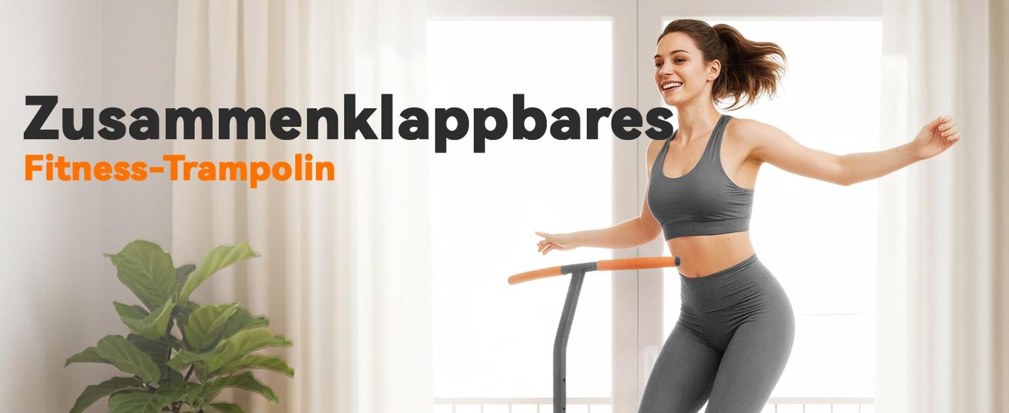 SPORTNOW Fitness Trampolin klappbar Ø128 cm Mini Trampoline mit Haltegriff