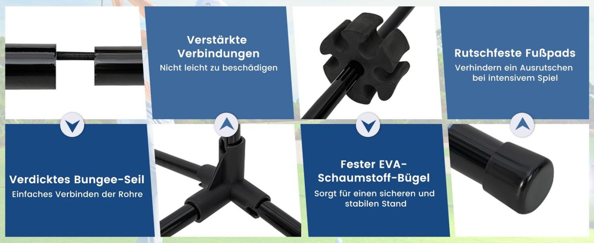 COSTWAY Badmintonnetz Outdoor, Federballnetz höhenverstellbar mit 2 Federbällen & Tragetasche, Badminton Set tragbar mit Netz