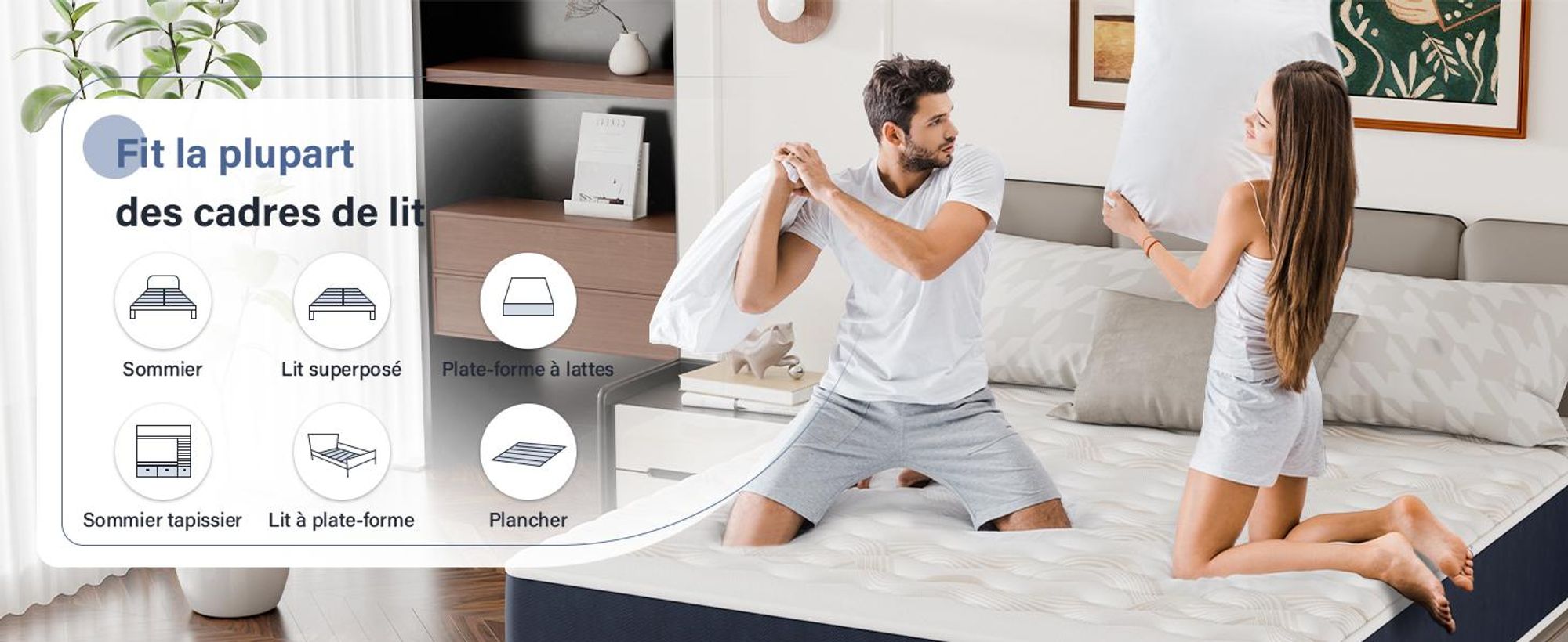 DEWINNER Matratze 180 x 200 cm, Schaumstoff 28 cm und Memory-Schaum-Matratze, perfekte Unterstützung mit hoher Resil, atmungsaktiv, 7 Zonen